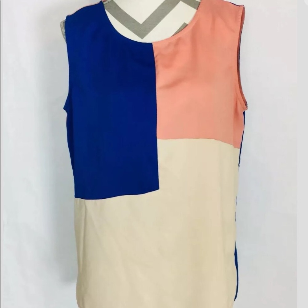 MAAC London Blouse Color Block Sleeveless Top 8